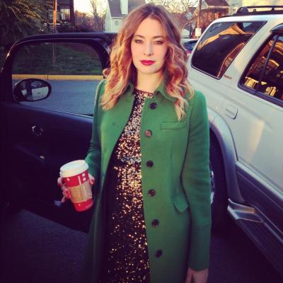 Just a girl in a glitter dress drinking Starbucks