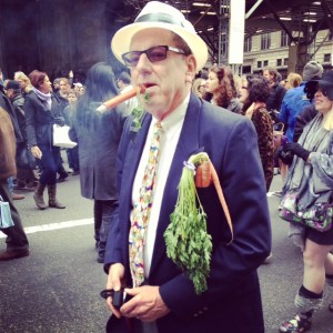 A guy smoking a "carrot" cigar