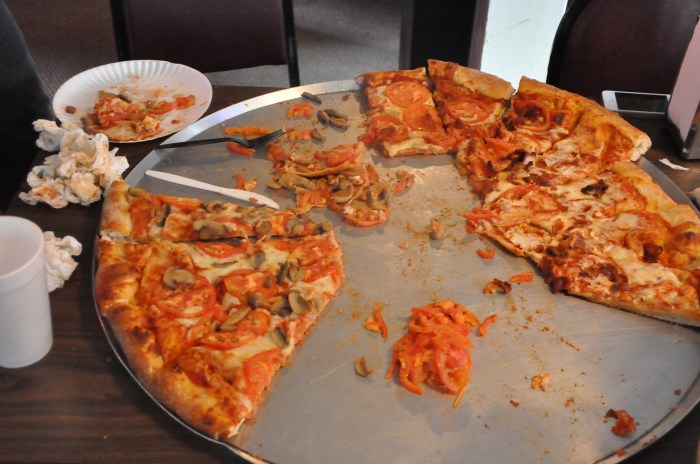 No more pizza, please. Ever.