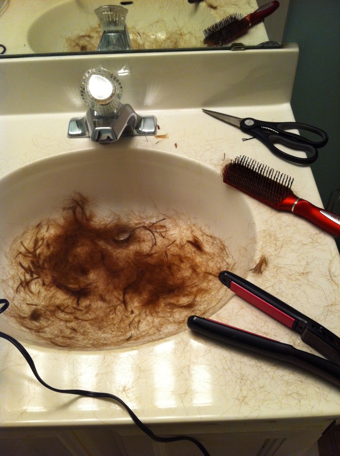 Lyssa got a bad short haircut, then tried to fix it herself.