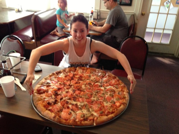 Lyssa ate three pounds of this pizza