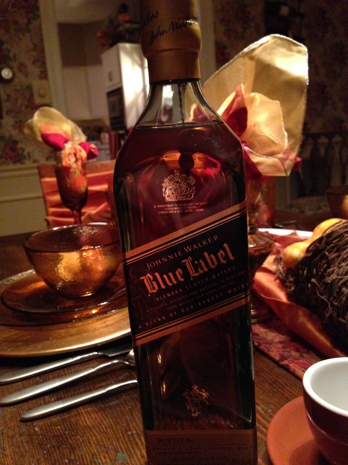 We drank Johnnie Walker Blue