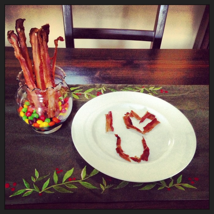 Lyssa and Kris spent Valentine's Day apart, but managed to insert some bacon romance.