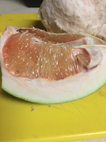 Pomelo with the peel still on